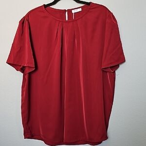 Soteer NWT Festive Vibrant Plus Size short sleeve red blouse 2X